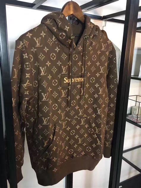 brown supreme louis vuitton hoodie|supreme shirt louis vuitton price.